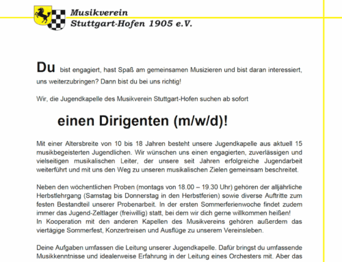 Dirigent gesucht (Jugendkapelle)